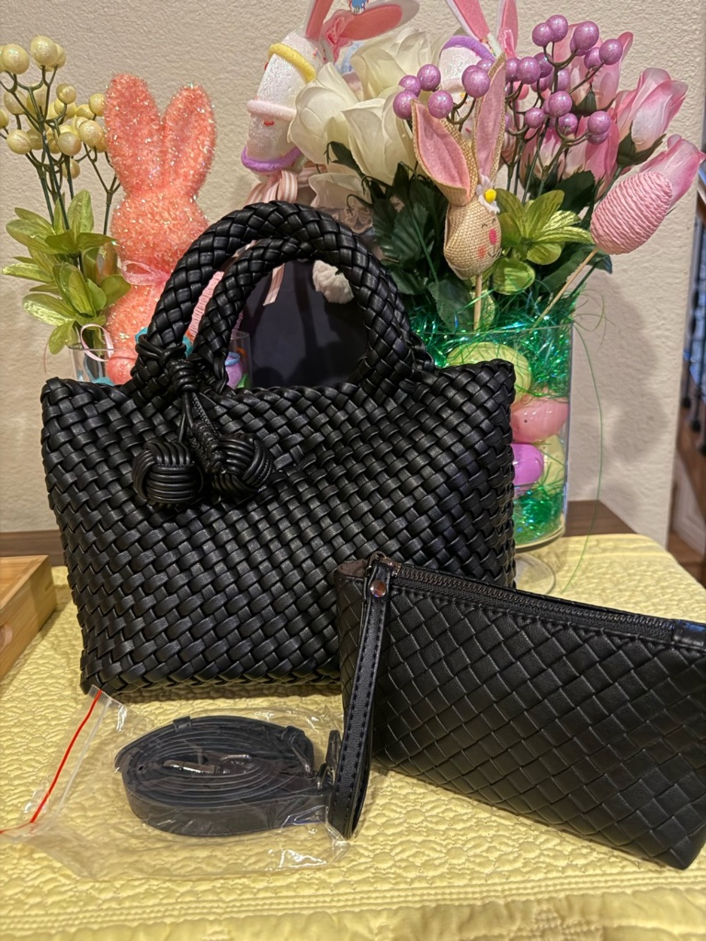 Stunning New black woven bag designed for fashion and function